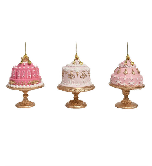 Pink Cakes on Gold Base Ornament