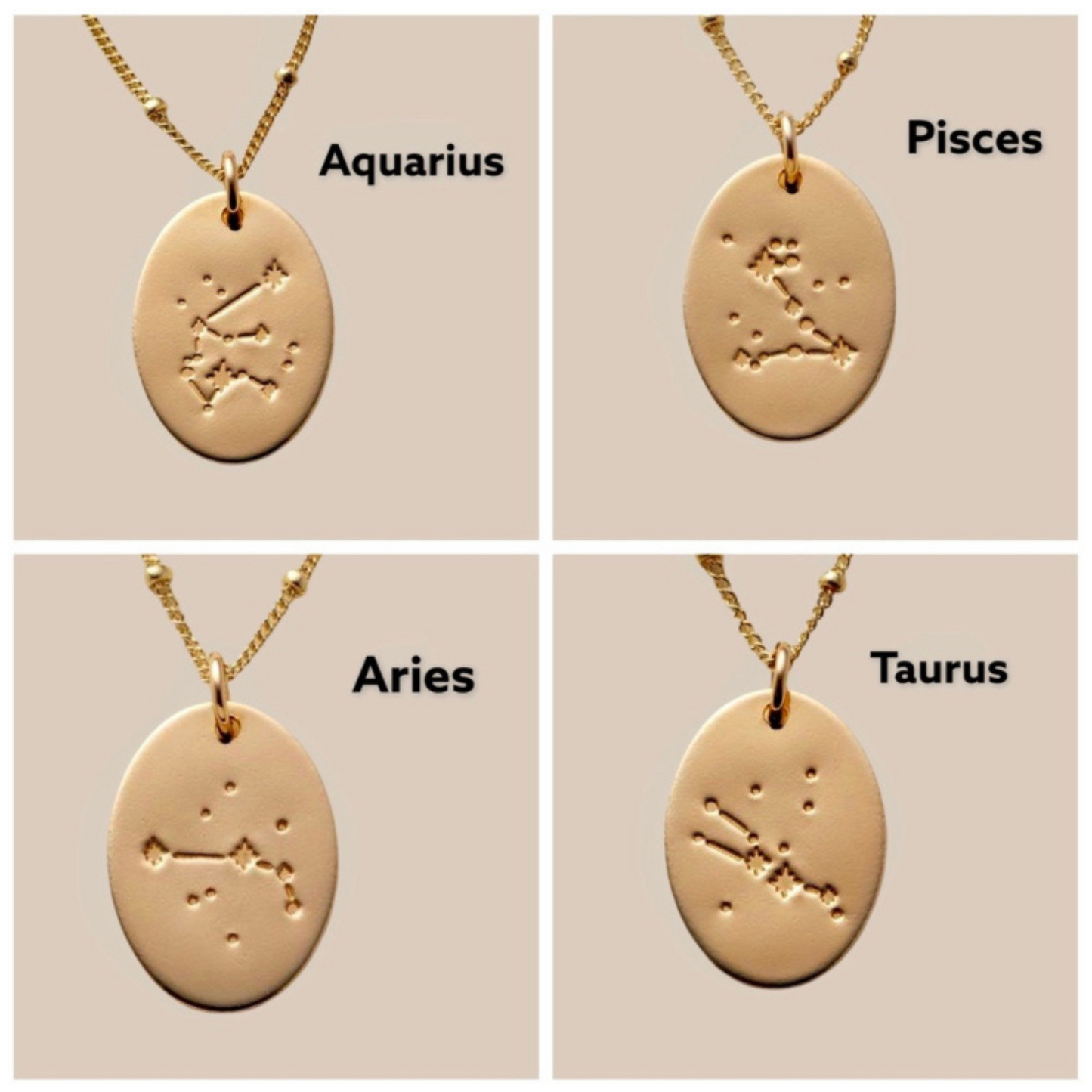 Aquarius Constellation Zodiac Necklaces